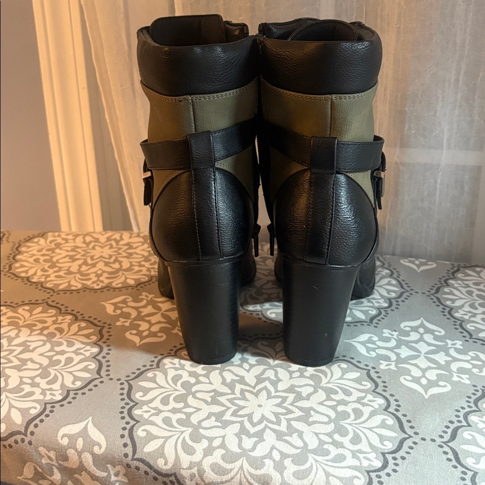 Apt. 9 Black and Olive Ankle Boots - Picture 6 of 8